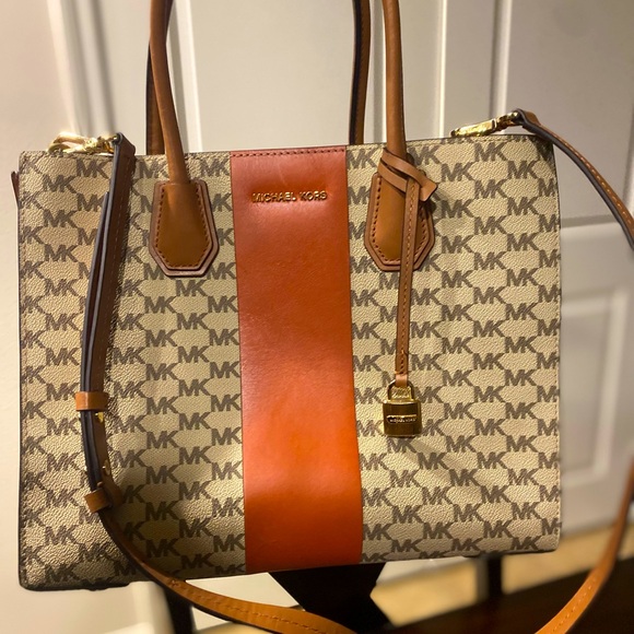 Michael Kors Handbags - Michael Kors Tan and Brown Monogram Tote
